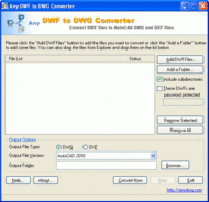 DWF to DWG Converter 2007 screenshot